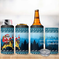 German Shepherd Christmas 4 in 1 Can Cooler Tumbler with Walking in a Wonderland Quote and Santa Forest - Wonder Print Shop
