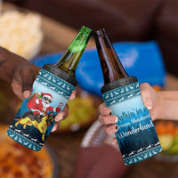 German Shepherd Christmas 4 in 1 Can Cooler Tumbler with Walking in a Wonderland Quote and Santa Forest - Wonder Print Shop