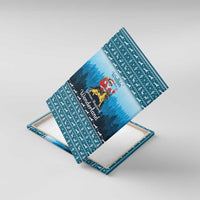 German Shepherd Christmas Canvas Wall Art with Walking in a Wonderland Quote and Santa Forest - Wonder Print Shop