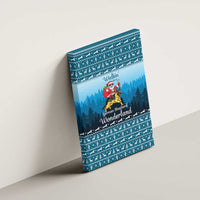 German Shepherd Christmas Canvas Wall Art with Walking in a Wonderland Quote and Santa Forest - Wonder Print Shop