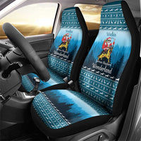 German Shepherd Christmas Car Seat Cover with Walking in a Wonderland Quote and Santa Forest - Wonder Print Shop
