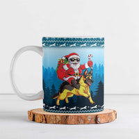 German Shepherd Christmas Ceramic Mug with Walking in a Wonderland Quote and Santa Forest - Wonder Print Shop