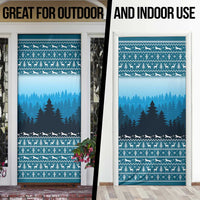 German Shepherd Christmas Door Cover with Walking in a Wonderland Quote and Santa Forest - Wonder Print Shop