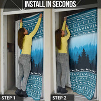 German Shepherd Christmas Door Cover with Walking in a Wonderland Quote and Santa Forest - Wonder Print Shop