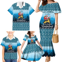 German Shepherd Christmas Family Matching Mermaid Dress and Hawaiian Shirt with Walking in a Wonderland Quote and Santa Forest - Wonder Print Shop