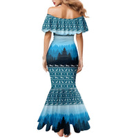 German Shepherd Christmas Family Matching Mermaid Dress and Hawaiian Shirt with Walking in a Wonderland Quote and Santa Forest - Wonder Print Shop