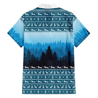 German Shepherd Christmas Family Matching Off Shoulder Maxi Dress and Hawaiian Shirt with Walking in a Wonderland Quote and Santa Forest - Wonder Print Shop