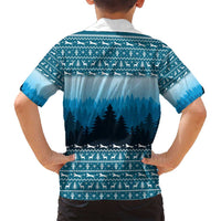 German Shepherd Christmas Family Matching Off Shoulder Short Dress and Hawaiian Shirt with Walking in a Wonderland Quote and Santa Forest - Wonder Print Shop