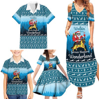 German Shepherd Christmas Family Matching Summer Maxi Dress and Hawaiian Shirt with Walking in a Wonderland Quote and Santa Forest - Wonder Print Shop