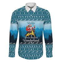 German Shepherd Christmas Family Matching Tank Maxi Dress and Hawaiian Shirt with Walking in a Wonderland Quote and Santa Forest - Wonder Print Shop