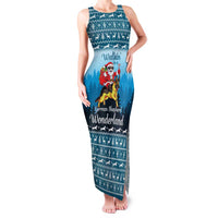 German Shepherd Christmas Family Matching Tank Maxi Dress and Hawaiian Shirt with Walking in a Wonderland Quote and Santa Forest - Wonder Print Shop