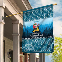 German Shepherd Christmas Garden Flag with Walking in a Wonderland Quote and Santa Forest - Wonder Print Shop