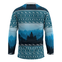 German Shepherd Christmas Hockey Jersey with Walking in a Wonderland Quote and Santa Forest - Wonder Print Shop