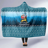 German Shepherd Christmas Hooded Blanket with Walking in a Wonderland Quote and Santa Forest - Wonder Print Shop