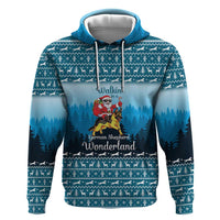 German Shepherd Christmas Hoodie with Walking in a Wonderland Quote and Santa Forest - Wonder Print Shop