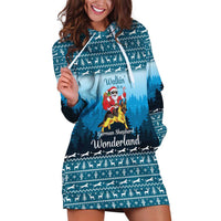 German Shepherd Christmas Hoodie Dress with Walking in a Wonderland Quote and Santa Forest - Wonder Print Shop