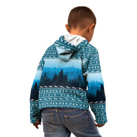 German Shepherd Christmas Kid Hoodie with Walking in a Wonderland Quote and Santa Forest - Wonder Print Shop