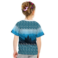 German Shepherd Christmas Kid T Shirt with Walking in a Wonderland Quote and Santa Forest - Wonder Print Shop