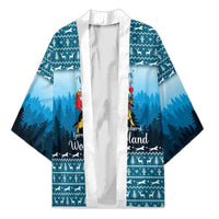 German Shepherd Christmas Kimono with Walking in a Wonderland Quote and Santa Forest - Wonder Print Shop