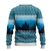 German Shepherd Christmas Ugly Christmas Sweater with Walking in a Wonderland Quote and Santa Forest - Wonder Print Shop