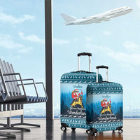 German Shepherd Christmas Luggage Cover with Walking in a Wonderland Quote and Santa Forest - Wonder Print Shop