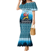 German Shepherd Christmas Mermaid Dress with Walking in a Wonderland Quote and Santa Forest - Wonder Print Shop