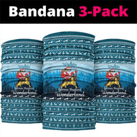 German Shepherd Christmas Neck Gaiter with Walking in a Wonderland Quote and Santa Forest - Wonder Print Shop