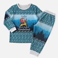 German Shepherd Christmas Pajama Set with Walking in a Wonderland Quote and Santa Forest - Wonder Print Shop