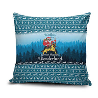 German Shepherd Christmas Pillow Cover with Walking in a Wonderland Quote and Santa Forest - Wonder Print Shop
