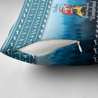 German Shepherd Christmas Pillow Cover with Walking in a Wonderland Quote and Santa Forest - Wonder Print Shop