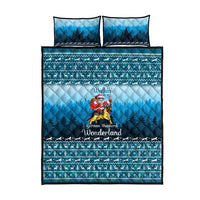 German Shepherd Christmas Quilt Bed Set with Walking in a Wonderland Quote and Santa Forest - Wonder Print Shop