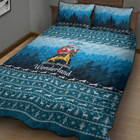 German Shepherd Christmas Quilt Bed Set with Walking in a Wonderland Quote and Santa Forest - Wonder Print Shop