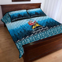 German Shepherd Christmas Quilt Bed Set with Walking in a Wonderland Quote and Santa Forest - Wonder Print Shop