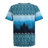 German Shepherd Christmas Rugby Jersey with Walking in a Wonderland Quote and Santa Forest - Wonder Print Shop