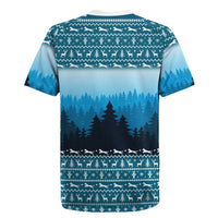 German Shepherd Christmas Rugby Jersey with Walking in a Wonderland Quote and Santa Forest - Wonder Print Shop