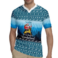 German Shepherd Christmas Rugby Jersey with Walking in a Wonderland Quote and Santa Forest - Wonder Print Shop