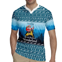 German Shepherd Christmas Rugby Jersey with Walking in a Wonderland Quote and Santa Forest - Wonder Print Shop