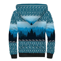 German Shepherd Christmas Sherpa Hoodie with Walking in a Wonderland Quote and Santa Forest - Wonder Print Shop