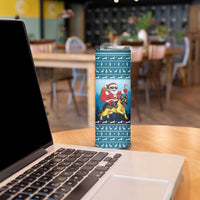 German Shepherd Christmas Skinny Tumbler with Walking in a Wonderland Quote and Santa Forest - Wonder Print Shop