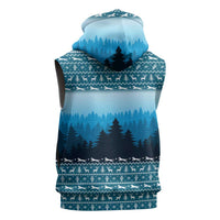 German Shepherd Christmas Sleeveless Zip Hoodie with Walking in a Wonderland Quote and Santa Forest - Wonder Print Shop