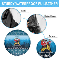 German Shepherd Christmas Spare Tire Cover with Walking in a Wonderland Quote and Santa Forest - Wonder Print Shop