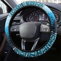 German Shepherd Christmas Steering Wheel Cover with Walking in a Wonderland Quote and Santa Forest - Wonder Print Shop