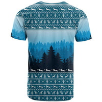 German Shepherd Christmas T Shirt with Walking in a Wonderland Quote and Santa Forest - Wonder Print Shop