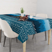 German Shepherd Christmas Tablecloth with Walking in a Wonderland Quote and Santa Forest - Wonder Print Shop