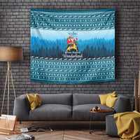 German Shepherd Christmas Tapestry with Walking in a Wonderland Quote and Santa Forest - Wonder Print Shop