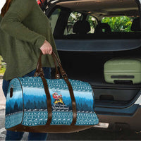 German Shepherd Christmas Travel Bag with Walking in a Wonderland Quote and Santa Forest - Wonder Print Shop