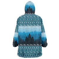 German Shepherd Christmas Wearable Blanket Hoodie with Walking in a Wonderland Quote and Santa Forest - Wonder Print Shop