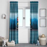 German Shepherd Christmas Window Curtain with Walking in a Wonderland Quote and Santa Forest - Wonder Print Shop