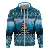 German Shepherd Christmas Zip Hoodie with Walking in a Wonderland Quote and Santa Forest - Wonder Print Shop