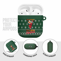 Funny Whiskey Christmas AirPods Case with Santa Holding Mug and We Whiskey You a Merry Christmas Quote - Wonder Print Shop